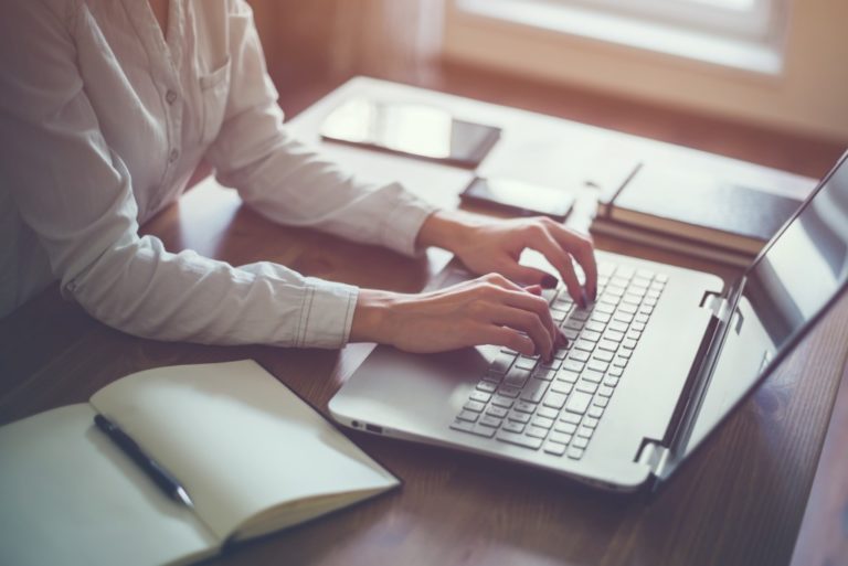 woman on her laptop