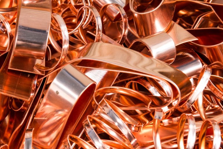 Scrapheap of copper foil for recycling