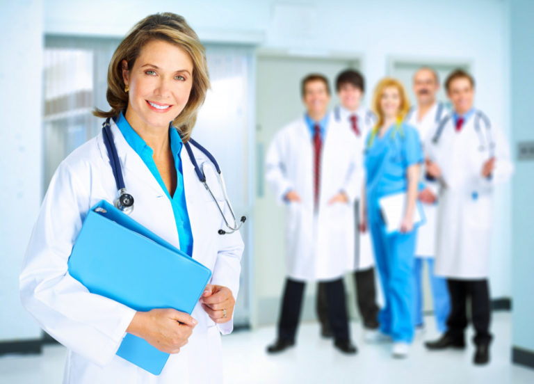 Several healthcare professionals with different careers